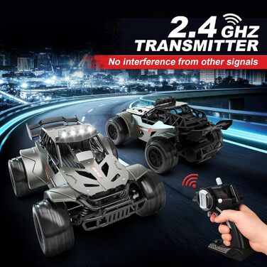 Радіокерований позашляховик 20 км/год, масштаб 1:20, металевий корпус, фари, 2 акумулятори (50 хв), 2.4Ghz, RC автомобіль - іграшка в подарунок