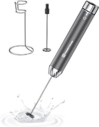 Електричний піноутворювач для молока Maestri House з регулюванням швидкості, знімний міксер з нержавіючої сталі, для лате та капучино (сірий)