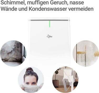 SUNTEC DryFix 20 Lumio: Електричний осушувач повітря для приміщень до 63 м² – 20 л/добу, 3-в-1 (осушувач, очищувач повітря, сушарка для білизни)