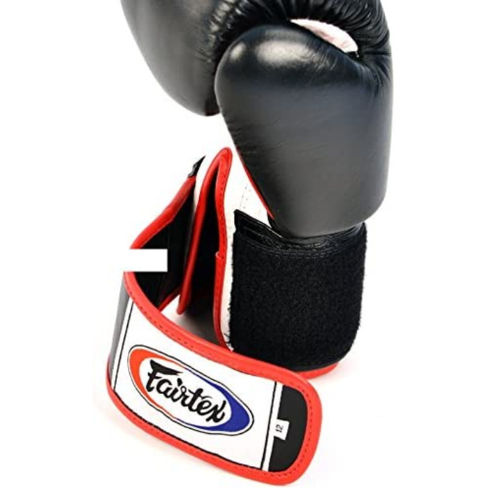 Боксерські рукавички Fairtex BGV1-чорні боксерські рукавички зі шкіри ММА Кікбоксинг спаринг Муай Тай (12 унцій)