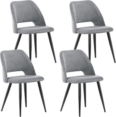 Набір обідніх стільців для вітальні, кухні, спальні, рецепції. М'який стілець з клейової оксамитової тканини, зелений (4, сірий)