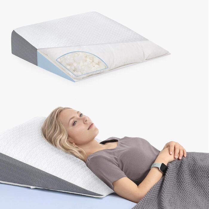 Подушка для ніг Havargo з піною з пам'яті, для підтримки ніг, знімний чохол, двошарова подушка для ніг, для сну з піднятими ногами