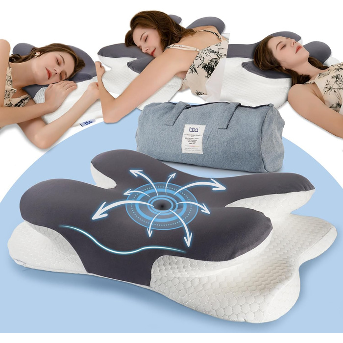 Ортопедична подушка для шиї IDEA з Memory Foam, для дорослих, з підтримкою шиї, Travel Neck Pillow