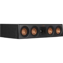 Центральний динамік Klipsch RP-404C II, низькопрофільний дизайн, керамічний низькочастотний динамік 10,2 см, чорне дерево