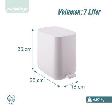 Відро для сміття Relaxdays, 7 літрів
