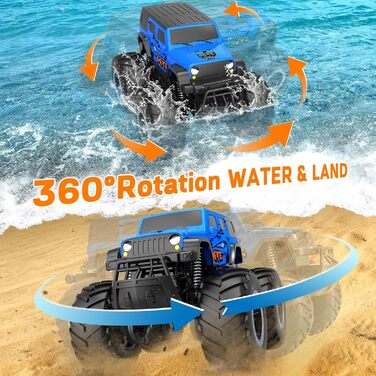 Радіокерований позашляховик Monstertruck 2.4GHz 4WD (до 15+ км/год) з двома акумуляторами, водонепроникний, для дітей від 6 років