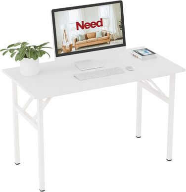 Розкладний стіл Комп'ютерний/Офісний/Конференційний 120x60 см з металевим каркасом, Колір: AC5AW (Білий)