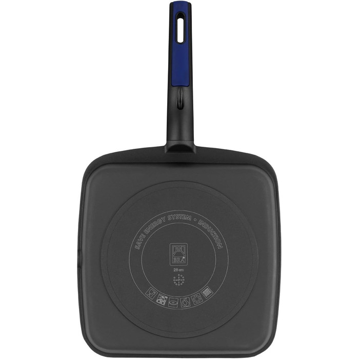 Grill BRA Advanced з рифленням, 28 см, алюмінієвий литвий з антипригарним покриттям, PFOA-free, для індукційних плит, сучасний дизайн