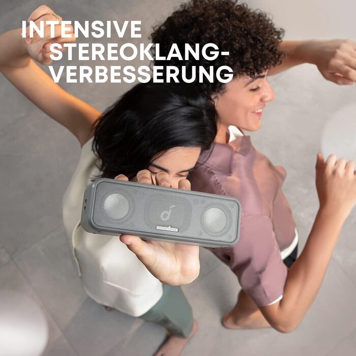Soundcore 3 Bluetooth Портативна Колонка, Стерео Звук, Titan Membrana, PartyCast, BassUp, 24 год. Акумулятор, IPX7 Вологозахист, Індивідуальний EQ, для Дому, на Відкритому Повітрі, Сад (Чорний)