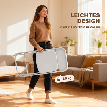 Набір з 6 розкладних стільців, складані стільці з дренажними отворами, сталевий каркас, універсальне застосування, білий