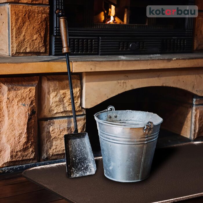 Підставка під камін KOTARBAU® 48 x 80 см, сталь з антик-мідним покриттям, захист від бруду та іскр