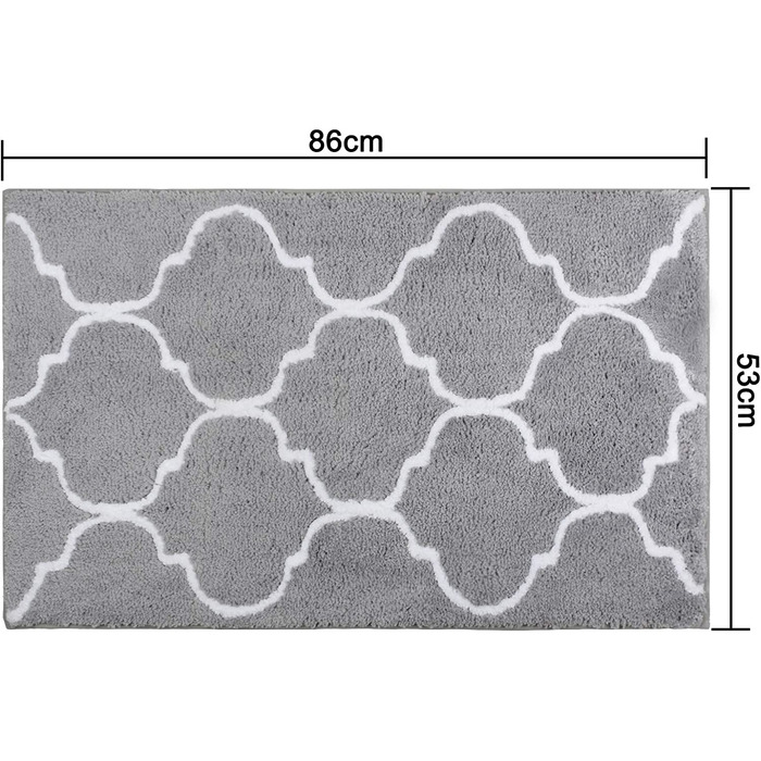 Нековзний килимок для ванної Homcomodar, Килимки для ванної з мікрофібри, абсорбуючі Килимки для ванної кімнати ( (53x86 см, сірий)