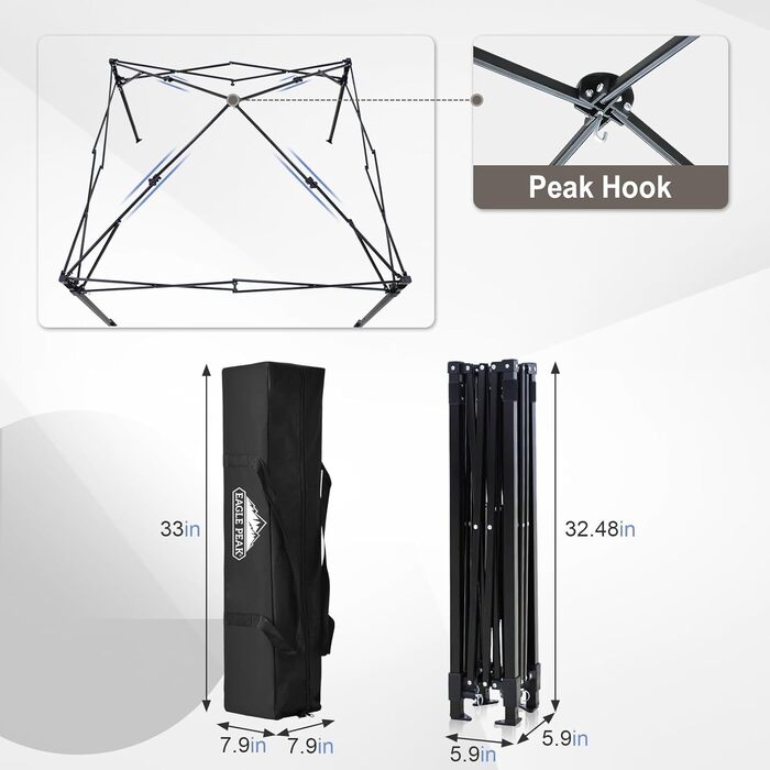 Розкладана переодягальня Eagle Peak Flex Ultra Compact - 1.2 x 1.2 м (5x5 ft), для басейну, фотосесій, кемпінгу, біла/світло-блакитна