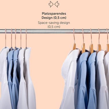 Набір вешалок для одягу Blumtal 50 шт. - обертаються на 360°, міцні, економія місця, неслизькі - рожеві оксамитові вішалки з покриттям