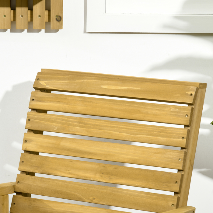 Крісло-гойдалка Outsunny Крісло-гойдалка з підлокітником, садове крісло Relax Chair для балкона та тераси, з навантаженням до 130 кг, ялинове дерево світло-коричневого кольору