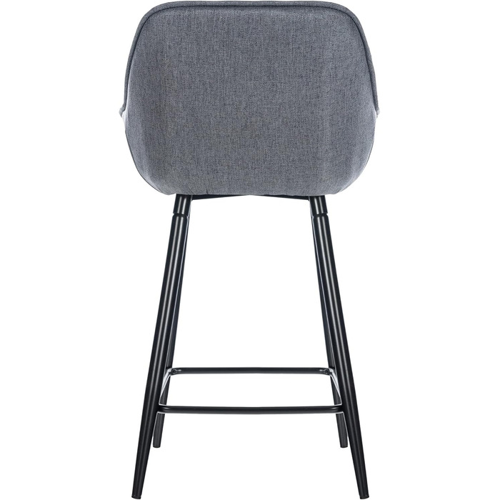 Набір з 2 барних стільців Gibson - рожеві, з підніжками, матеріал: тканина, сірий колір