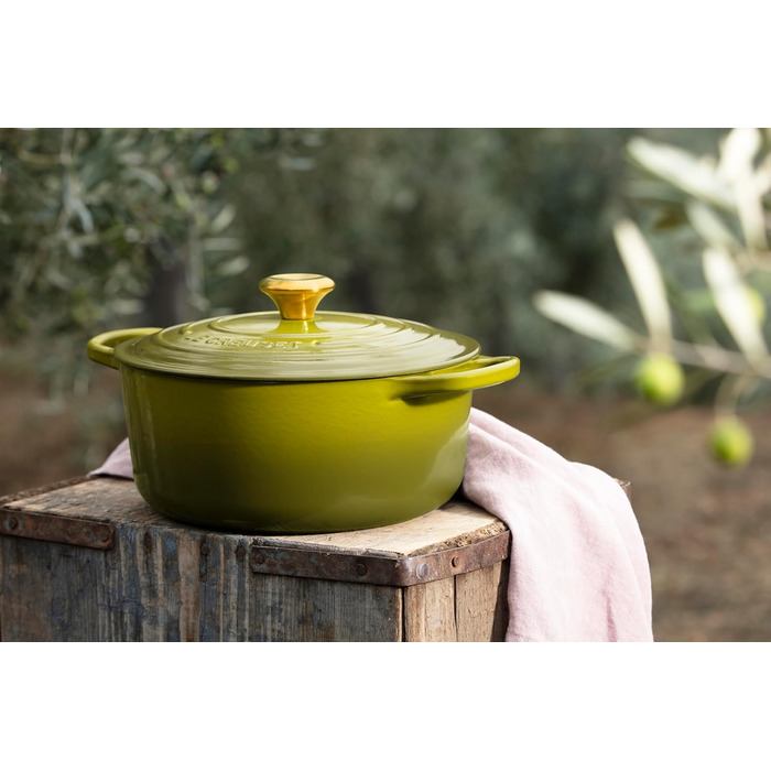 Le Creuset Signature Чавунний жаровня з кришкою, Ø 26 см, 4.2 л, Ocean (Leaf It to Me)