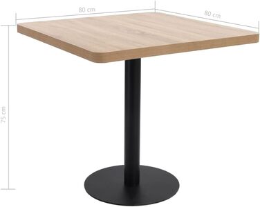 Столик для бістро на 2 особи, барний стіл, стіл для вечірок, кухонний стіл, 60x60 см, MDF, темно-коричневий