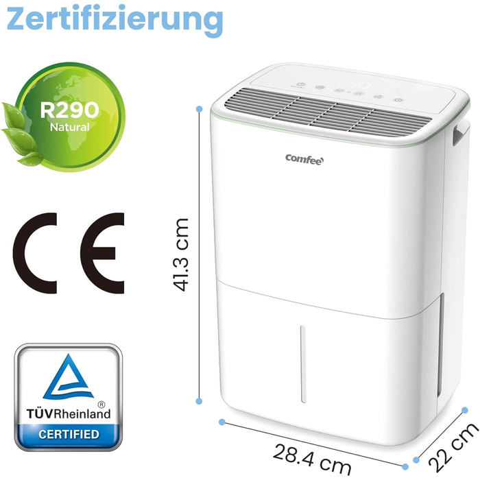 Зволожувач повітря COMFEE 12L з автоматичною відтайкою та дитячим замком, для приміщень до 20 м² (50 м³), екологічний фреон R290