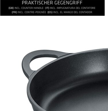 Сковорода Berndes Відень підходить для всіх плит, сковорода з 3-шаровим антипригарним покриттям, індукційна по всій поверхні, з антипригарним покриттям, чорна (28 см)
