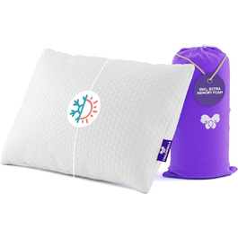 Подушка 40x80 - Регульована по висоті охолоджуюча подушка з піни з ефектом пам'яті для сну - Ортопедична подушка ідеально підходить як подушка для здоров'я для м'якого комфорту сну