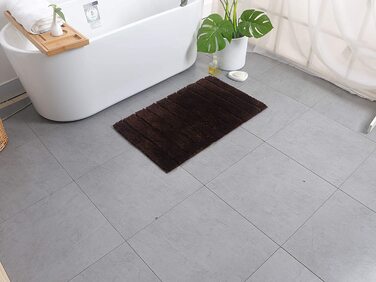 Комплект килимків для ванної кімнати Jianyana: 3 шт. (мікрофібра, антиковзаючі, м'які, з малюнком смужок кави)