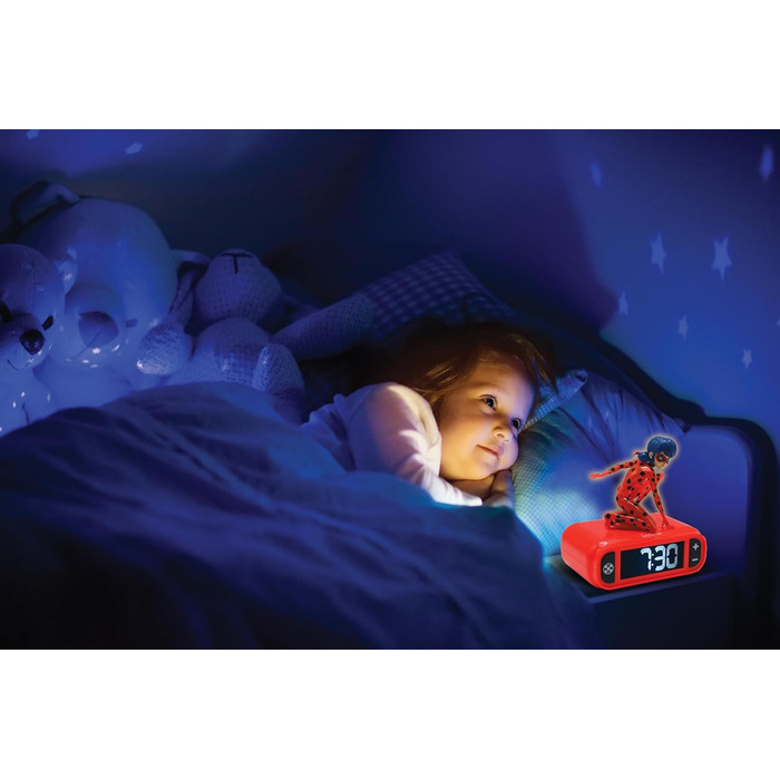 Дитячий ліхтарик-годинник Disney Stitch RL800D1, рожевий: будильник, нічник, мелодії, LCD-дисплей