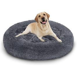 Лежак для собак Daromigo, плюшевий, миється, нековзний, темно-сірий 80 см XL