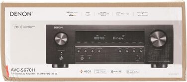 Канальний AV-ресивер Denon AVC-S670H, 8K HDMI, Bluetooth, Wi-Fi, HEOS, Alexa, Чорний, 5.2-