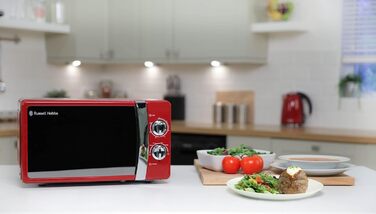 Мікрохвильова піч Russell Hobbs RHMM701C Solo 17л, 700 Вт, червона: 5 рівнів потужності, таймер, розморожування, легке очищення