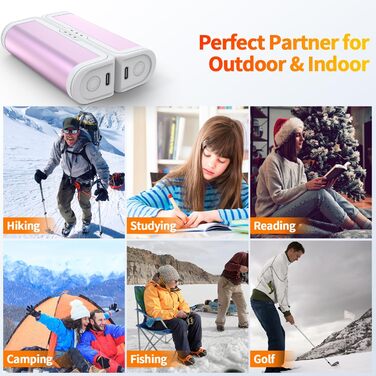 Електричні грілки для рук 2 шт. - багаторазові, USB, з 3 режимами нагріву, для дітей та жінок (рожеві)