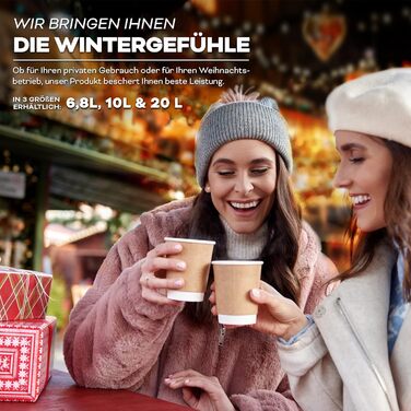 ТресКо® Електричний казанок для глінтвейну 6,8 л з нержавіючої сталі, 1500 Вт, автоматичний, для гарячих напоїв, з мідною вставкою