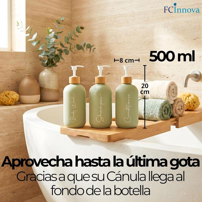 Набір дозаторів для мила в ванну кімнату, матовий чорний, 500 мл, 3 шт. для гелю та шампуню, з воронкою для наповнення