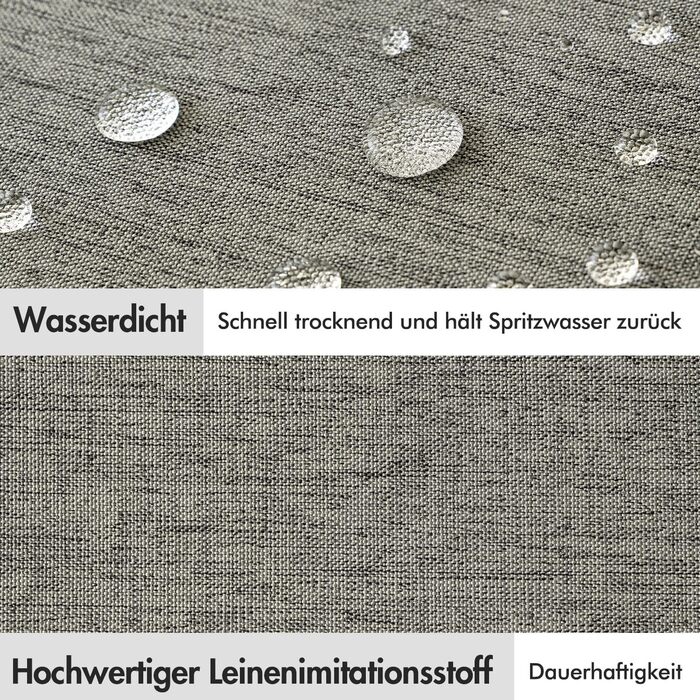 Шторка для душу MIULEE 120x200 см, льонова текстура, з чорною окантовкою, готельний стиль, водонепроникна, антигрибкова, тканинна, з 8-ма кільцями, сіра