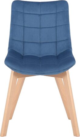 Набір з 2-х обідніх стільців Passaic, велюр, ергономічна м'яка подушка, захист для підлоги, до 150 кг, блакитний колір