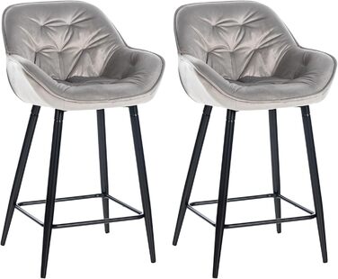 Барні крісла Gibson (2 шт) - м'які, з підніжкою, рожевого кольору, оксамиту, сірого кольору
