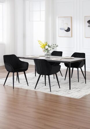 Набір обідніх стільців WOLTU 2 шт. з м'якими сидіннями, зелені, з металевими ніжками. Підходять для кухні, вітальні, їдальні.