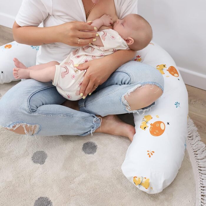 Подушка для вагітних Totsy Baby Breastfeeding XXL на боці - 190 см (чохол Teddy Bear)