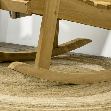 Крісло-гойдалка Outsunny Крісло-гойдалка з підлокітником, садове крісло Relax Chair для балкона та тераси, з навантаженням до 130 кг, ялинове дерево світло-коричневого кольору