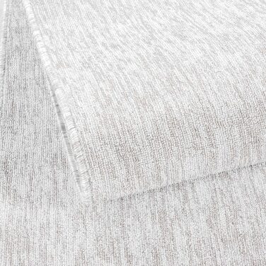 Килим з коротким ворсом, плоский тканий килим з петлями, легкий у догляді, для вітальні, спальні та дитячої, світло-сірий (кремовий, 240x340 см)