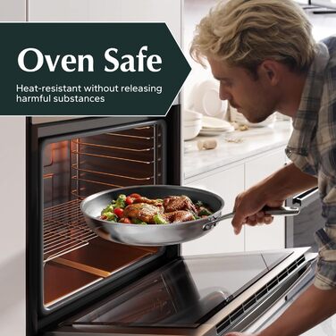 Сковорода Redchef з антипригарним покриттям, 20 см, чорна. Керамічна сковорода для яєць та омлетів, не містить PFAS, PFOA, PTFE. Підходить для індукційних плит, можна мити в посудомийній машині та використовувати в духовці.