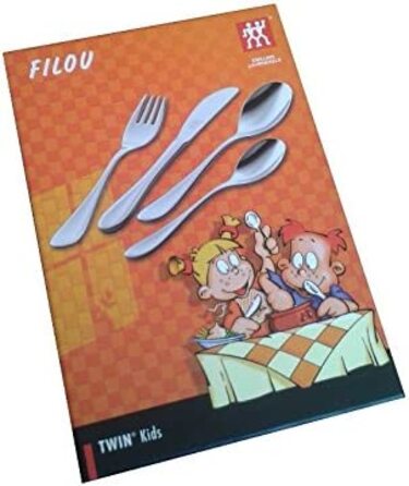 Дитячий столовий прилад Zwilling Filou з гравіюванням (ім'я) 4 шт. від ZWILLING J.A. Henckels, подарунок на хрещення/народження