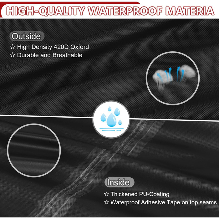 Захисний чохол для парасольки/перголи LAMUNI, водонепроникний, для парасольки/перголи 3-5м, 220x40/70/50 см