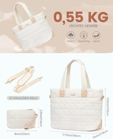 Сумка для ноутбука LOVEVOOK для жінок, 15.6 дюймів, бежева: робоча, для навчання, універсальна