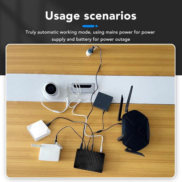 Mini-USV з акумулятором 8000 mAh для роутера, камери, системи безпеки (EU-штекер)