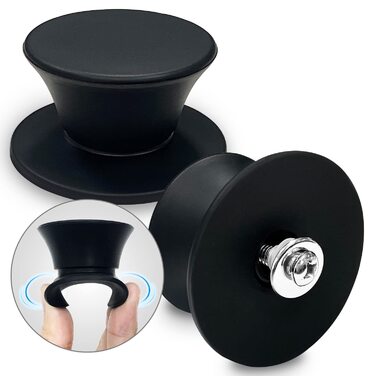 Універсальна кришка для каструль та сковорідок Walfos зі скляним куполом та силіконовим обідком, Ø 33, 36, 38 см, термостійка, чорна