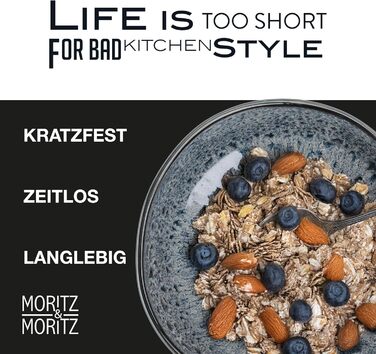 Набір органічних мюслі-мисок Moritz & Moritz (6 шт.), сірий колір, кераміка, 500 мл, сучасний дизайн, стійкий до миття в посудомийній машині