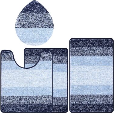 Набір килимків для ванної кімнати Bsmathom, 4 шт. з кришкою для унітазу, м'які, швидковисихаючі, нековзні, можна прати в пральній машині, килимки для ванної з U-подібною контуром, килимок для унітазу, помаранчевий (18'x26'+20'x31'+U20'x24'+Cover19'x21')