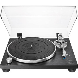 Програвач вінілу Audio-Technica AT-LPW30 з ремінним приводом, дерев'яний корпус, чорний колір