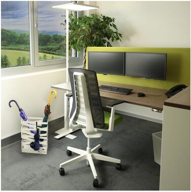 Підставка для парасоль підставка 'Maxi' з металу з піддоном для збору води та гачками - Економія місця 34x14x46 см - Елегантний чорний колір - Ідеальна для декорування входу та коридору